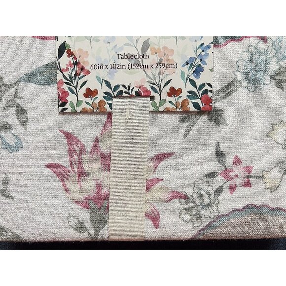 NWT Summer Love Tablecloth Blue Pink 60" x 102" 70% Cotton Mireille Designs - Picture 4 of 7